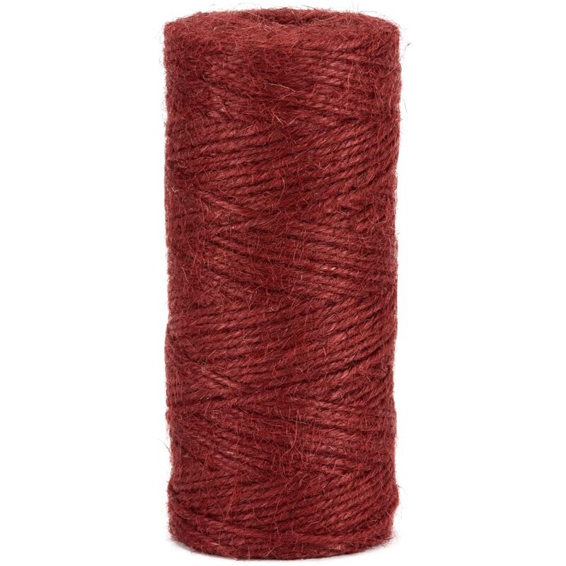 foto del prodotto la cordeline spago di iuta rosso lampone, 160 m, diametro 2 mm, per giardinaggio, fai da te, fai da te
