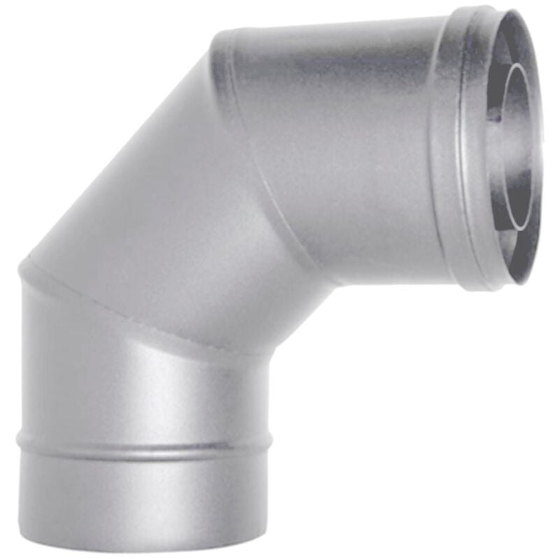 foto del prodotto canna fumaria tubo coassiale inox curva 90 d. 80 125 inox ce stufa pellet made in italy