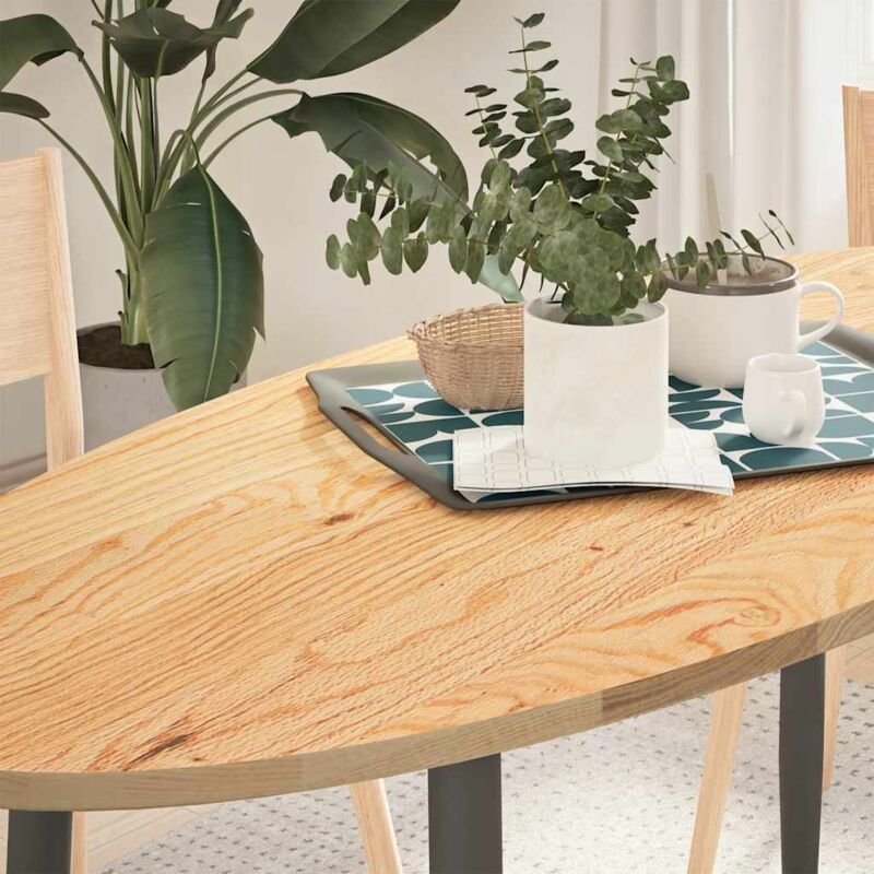 foto del prodotto vidaxl piano per tavolo 140x60x2 cm in rovere massello ovale