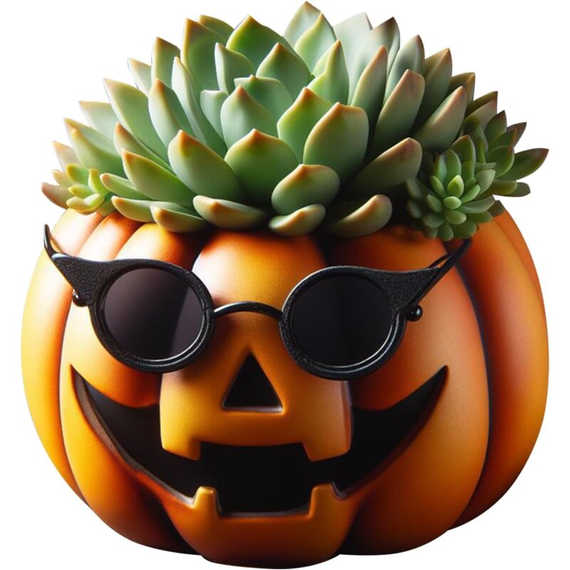 foto del prodotto vasi da fiori decorativi per halloween vaso da fiori decorativo con faccia fioriera di zucca di halloween decorazione autunnale, vaso di zucca,