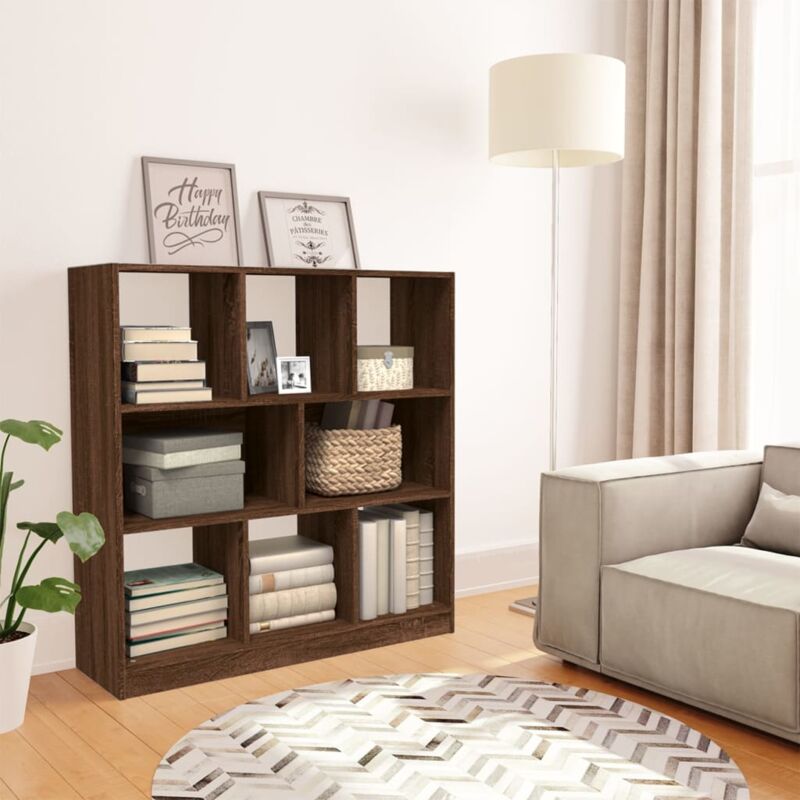 foto del prodotto vidaxl libreria rovere marrone 97,5x29,5x100 cm in legno multistrato