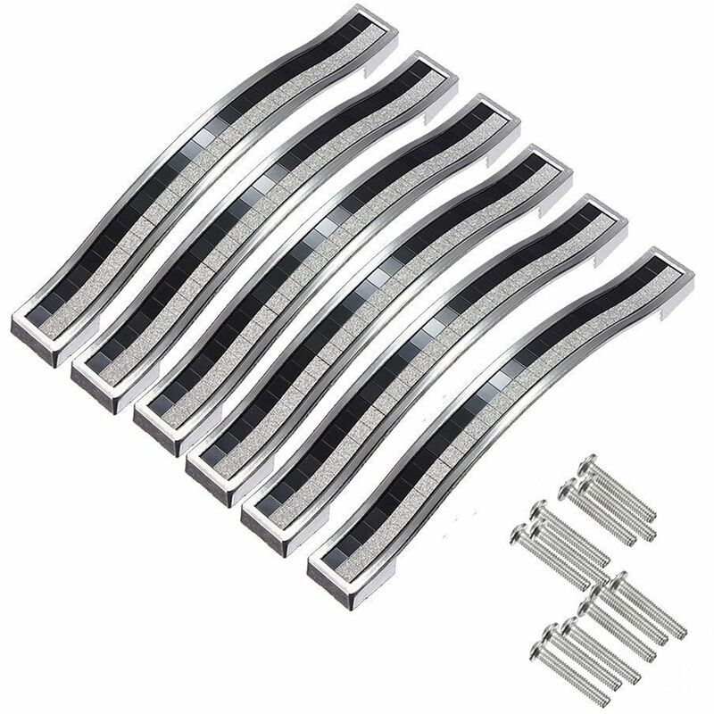 foto del prodotto dk 6x 128 mm maniglia per porta in cristallo decorazione maniglia per porta pomello per mobili per mobili cassetto armadio armadio guardaroba,