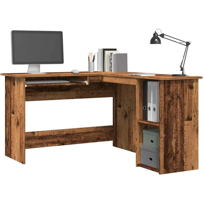 foto del prodotto scrivania angolare legno antico 120x140x75 cm legno multistrato vidaxl
