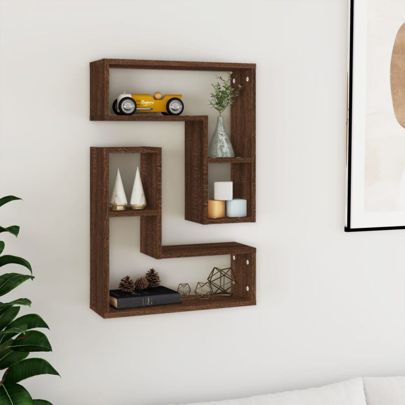 foto del prodotto furniture limited mensole parete 2pz rovere marrone 50x15x50 cm