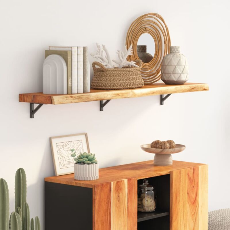 foto del prodotto mensola muro 110x20x3,8cm rettangolare legno acacia bordi vivi vidaxl