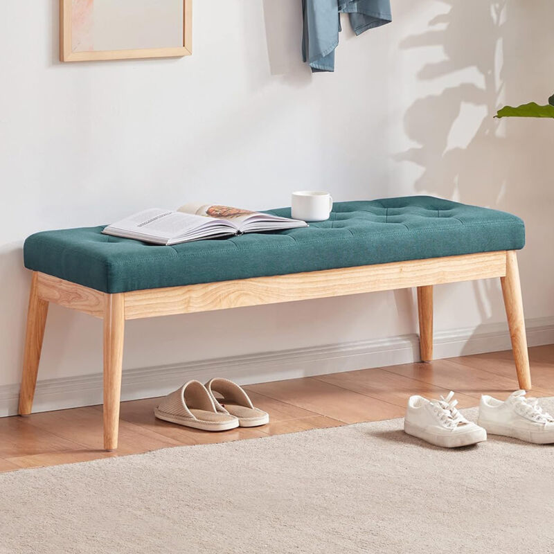 foto del prodotto cassapanca pouf ottomana verde ingresso panca imbottitura alta densit 108x41cm