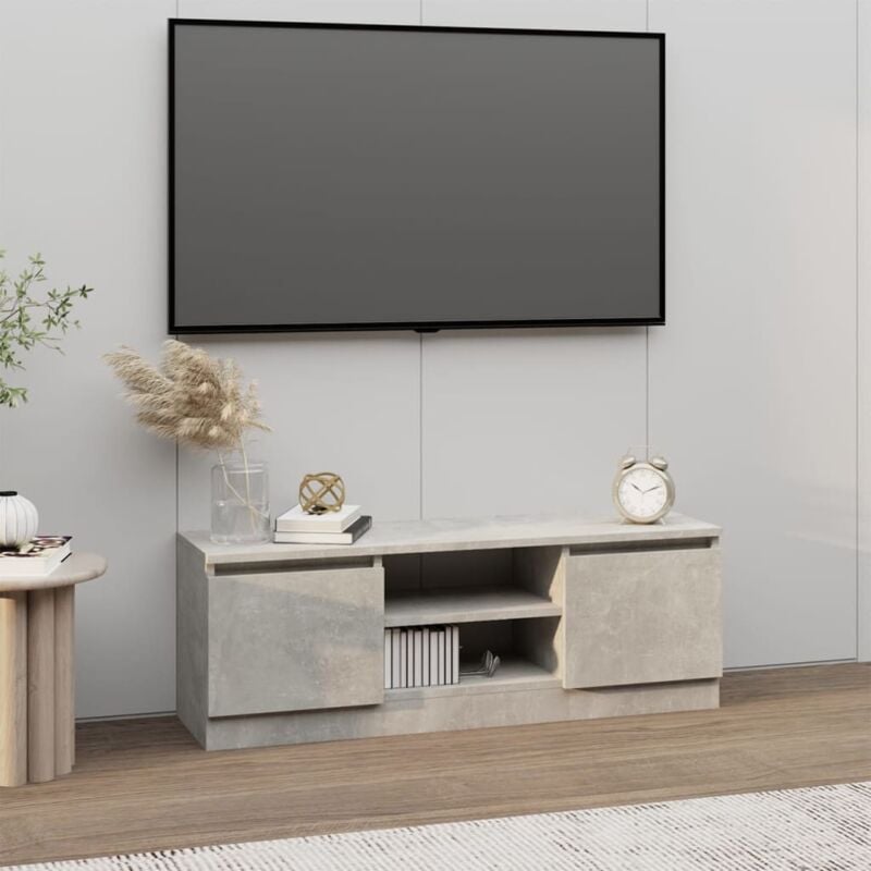 foto del prodotto vidaxl mobile porta tv con anta grigio cemento 102x30x36 cm