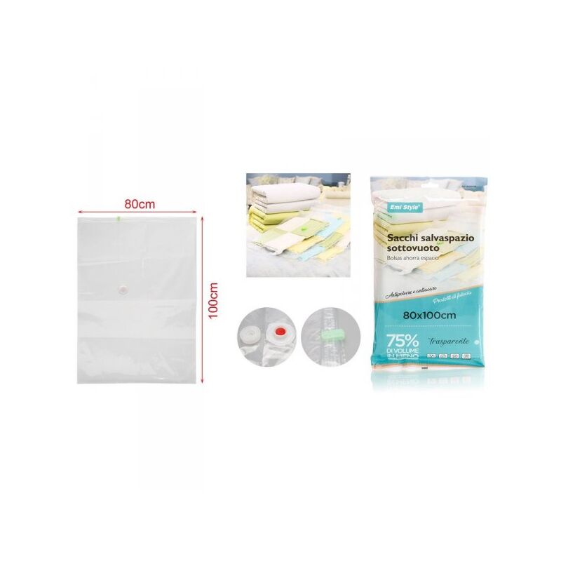 foto del prodotto a2zworld 6 pezzi sacchetti buste sottovuoto vestiti trasparente 80x100cm