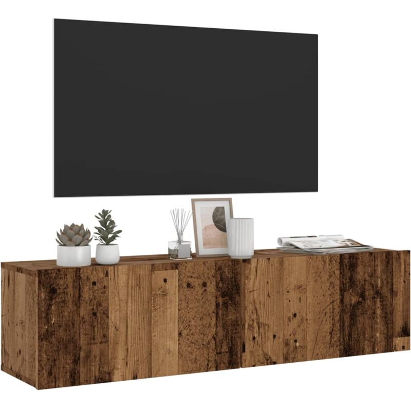 foto del prodotto vidaxl mobile tv a parete legno antico 120x30x30 cm in truciolato