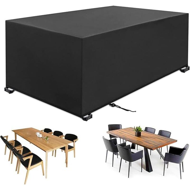 foto del prodotto l h cfcahl copertura per mobili da giardino 180x120x74cm 420d oxford nero copertura per mobili da esterno rettangolare copertura mobili da giardino