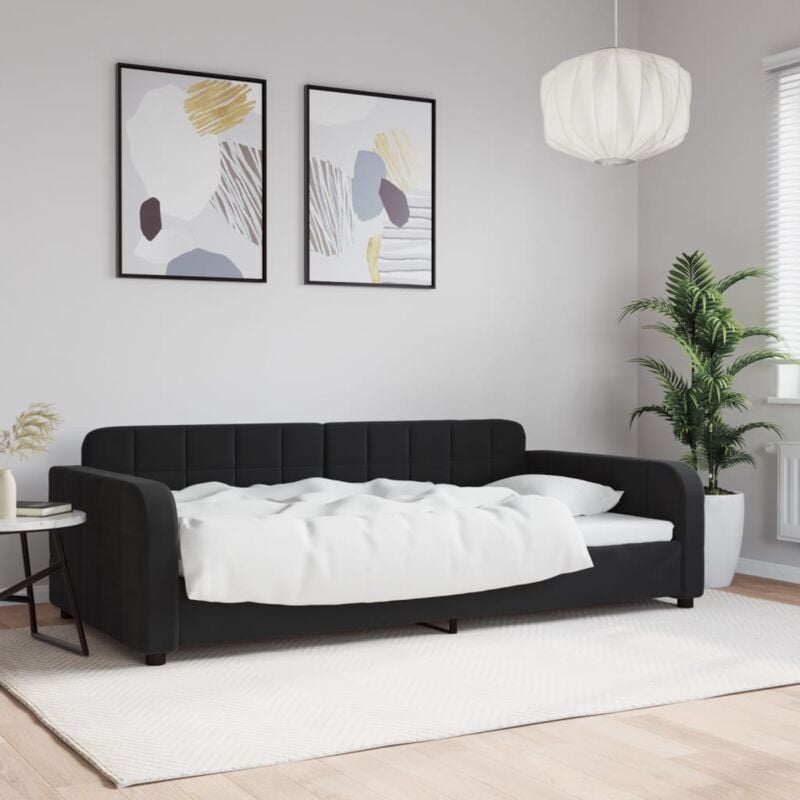 foto del prodotto letto da giorno nero 100x200 cm in velluto