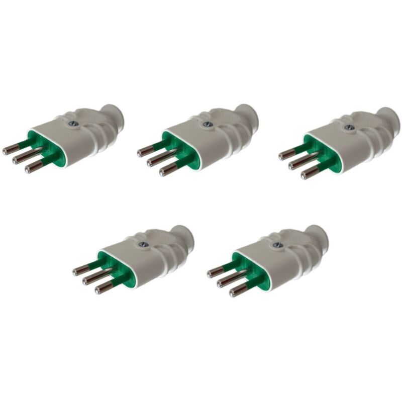 foto del prodotto gloca 5x spina professionale volante 10a 2p t bianco maschio standard italiano 250v