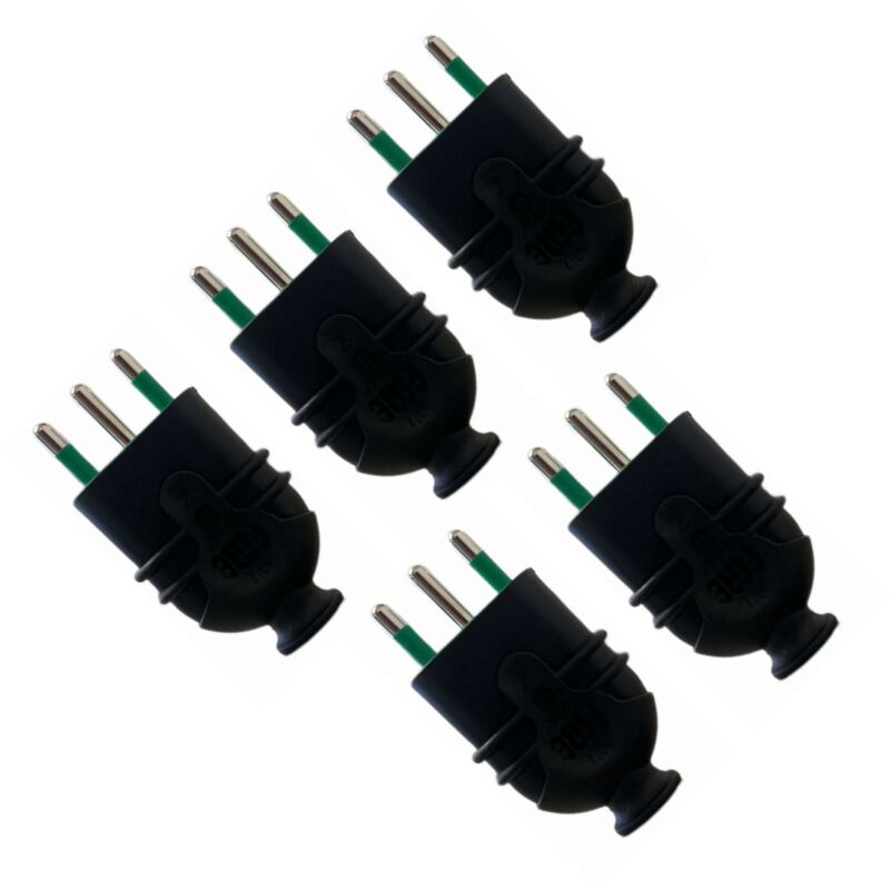 foto del prodotto gloca 5x spina professionale volante 16a 2p t nero maschio standard italiano 250v