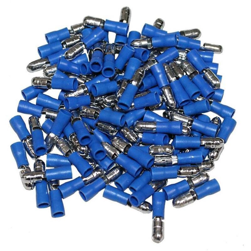 foto del prodotto connettori maschi tondi blu 5 sacchetto da 50 connettori