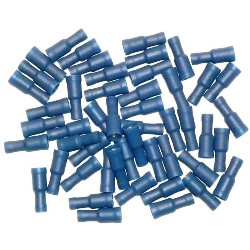 foto del prodotto connettori elettrici tondi blu femmina 5 sacchetto da 50 connettori