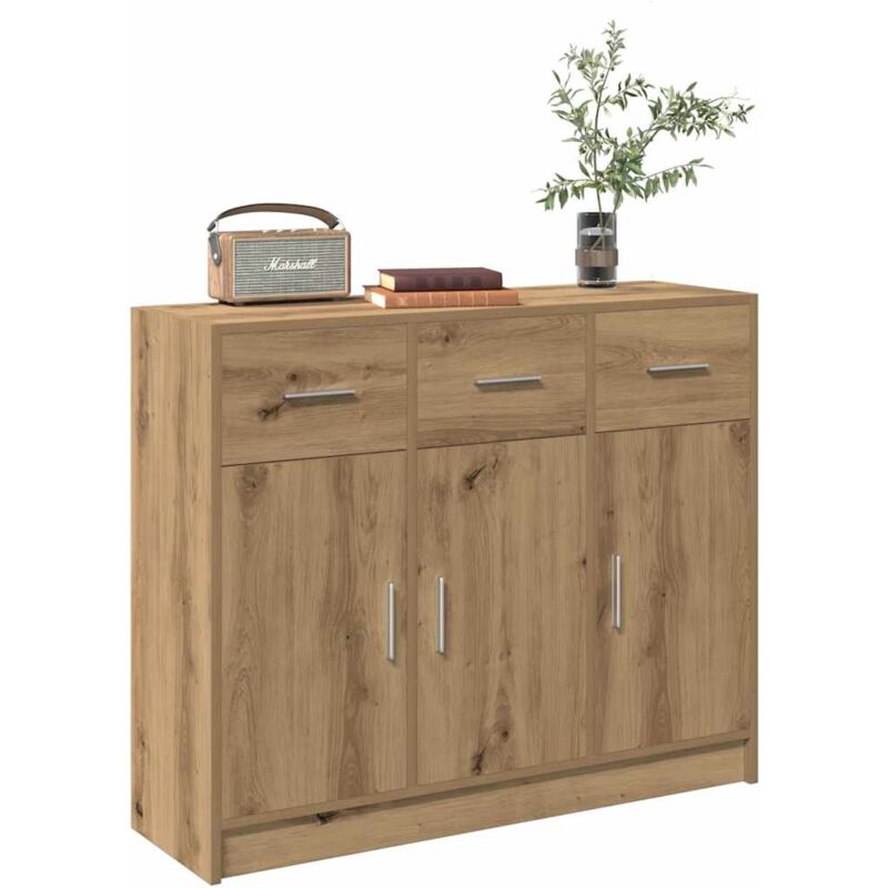 foto del prodotto vidaxl credenza rovere artigianale 91x28x75 cm in legno multistrato