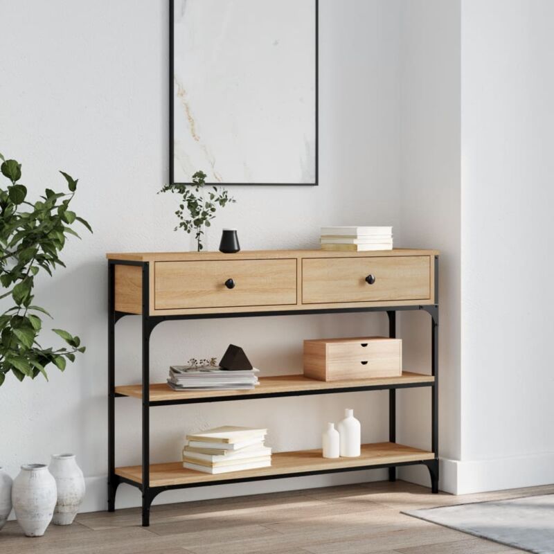 foto del prodotto furniture limited tavolo consolle rovere sonoma 100x25x75 cm in