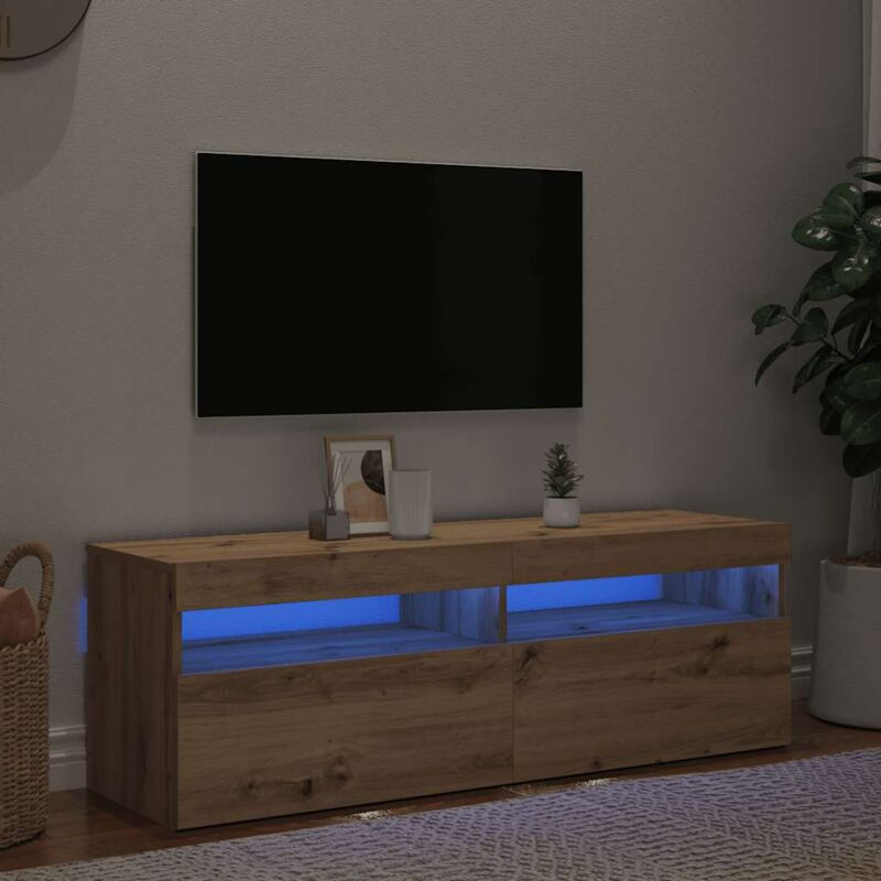 foto del prodotto vidaxl mobile porta tv con led artigianale 120x35x40 cm multistrato