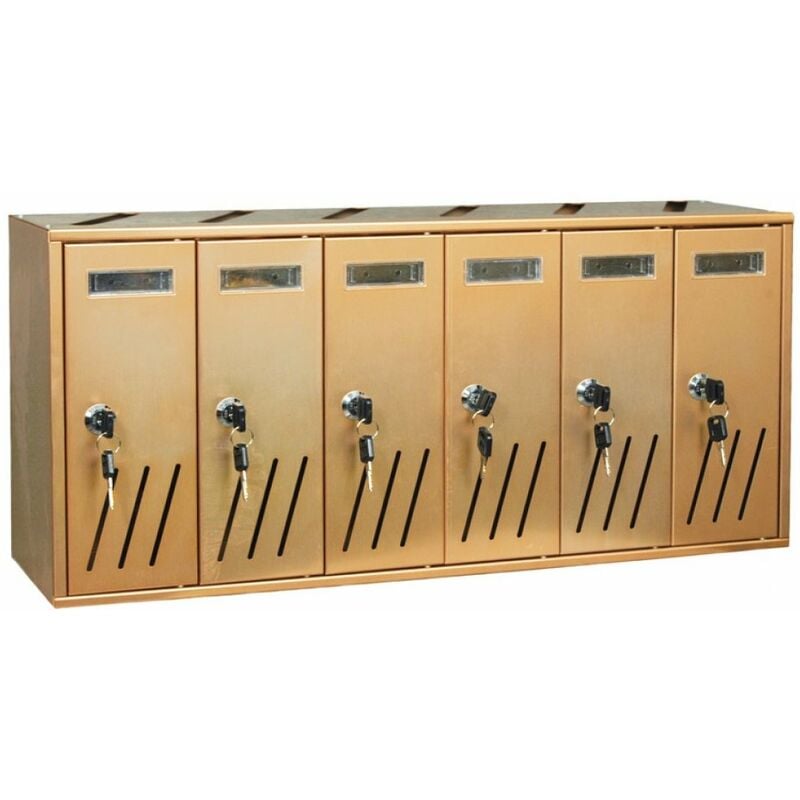 foto del prodotto utilia casellario postale a 6 posti madrid bronzo 62x17,5xh30 cm