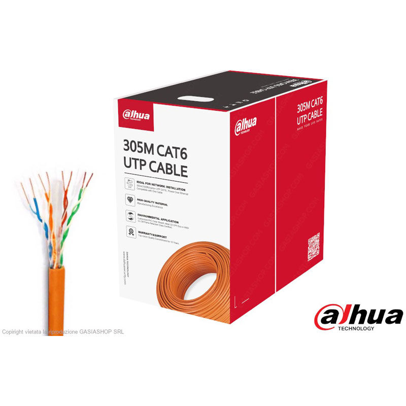 immagine 0 del prodotto 305 metri lan utp cat 6 awg24 rame alluminio cca matassa cavo bobina fast ethernet gigabit