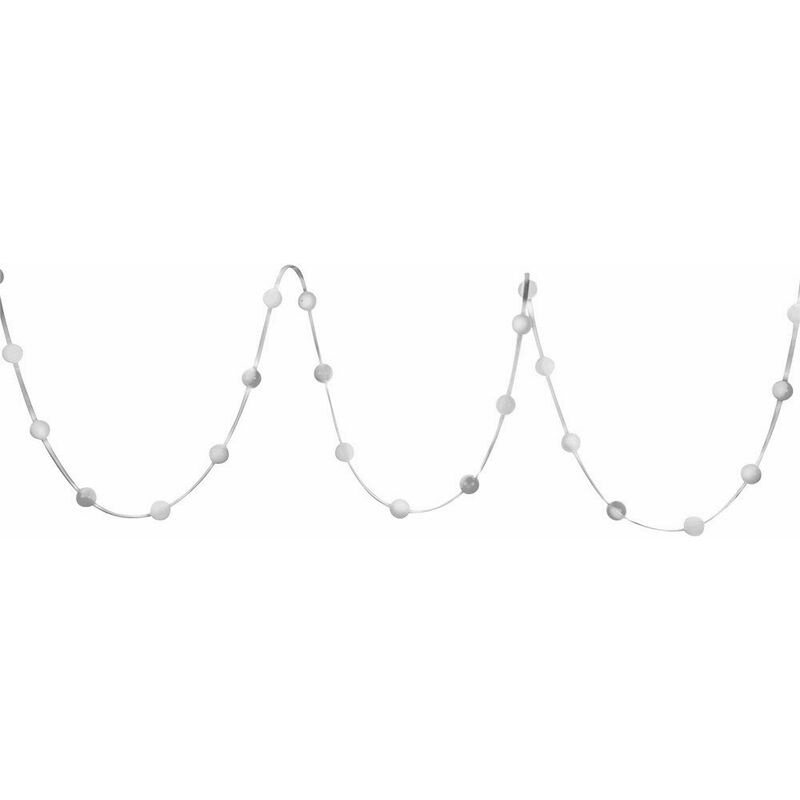 foto del prodotto catena luminosa sfere bianche catena luminosa decorazione balcone catena luminosa led da giardino, sfere 4 cm, 30x led bianco caldo, l 820 cm