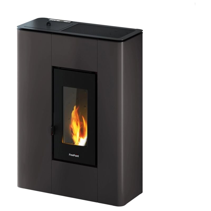 foto del prodotto freepoint stufa a pellet slim ermetica atrium antracite 5,2 kw