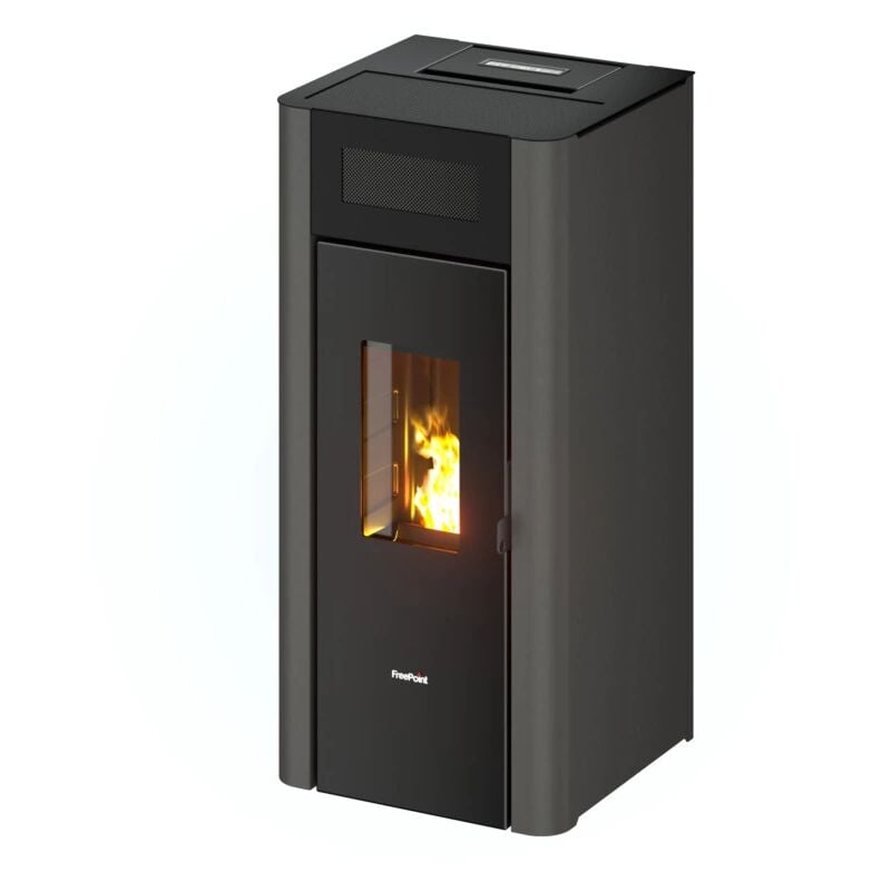 foto del prodotto freepoint stufa a pellet ermetica amaranto antracite 8,5 kw