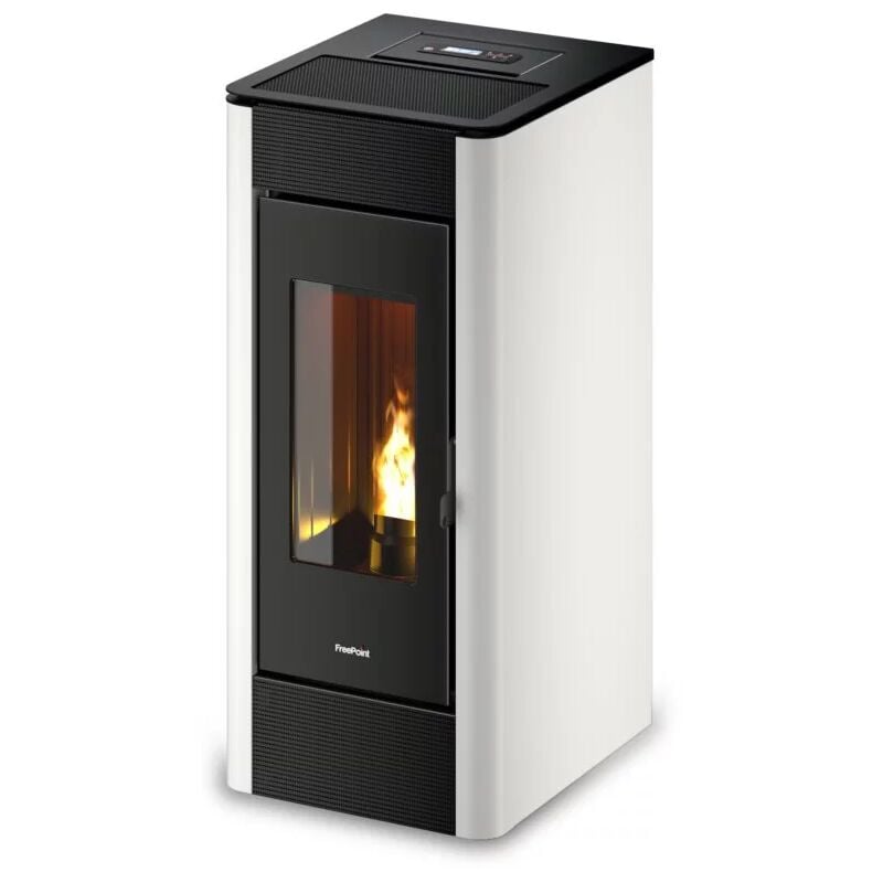 foto del prodotto freepoint stufa a pellet canalizzata ermetica indaco bianco 10,5 kw