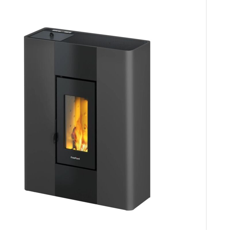 foto del prodotto stufa a pellet slim ermetica freepoint roxy antracite 7 kw