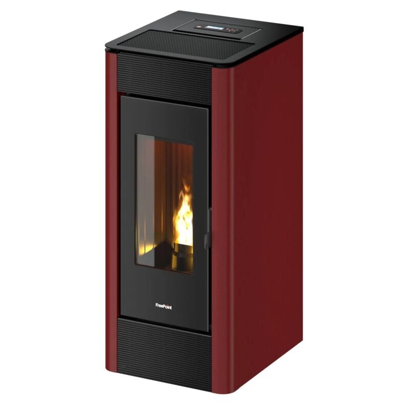 foto del prodotto freepoint stufa a pellet canalizzata ermetica indaco bordeaux 10,5 kw