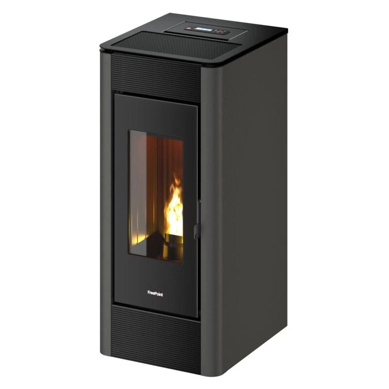foto del prodotto freepoint stufa a pellet canalizzata ermetica indaco antracite 10,5 kw