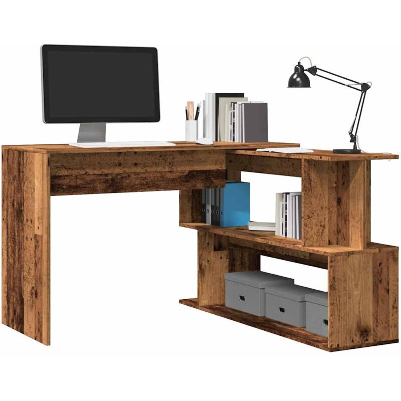 foto del prodotto vidaxl scrivania ad angolo legno vecchio 200,5x50x76 cm truciolato