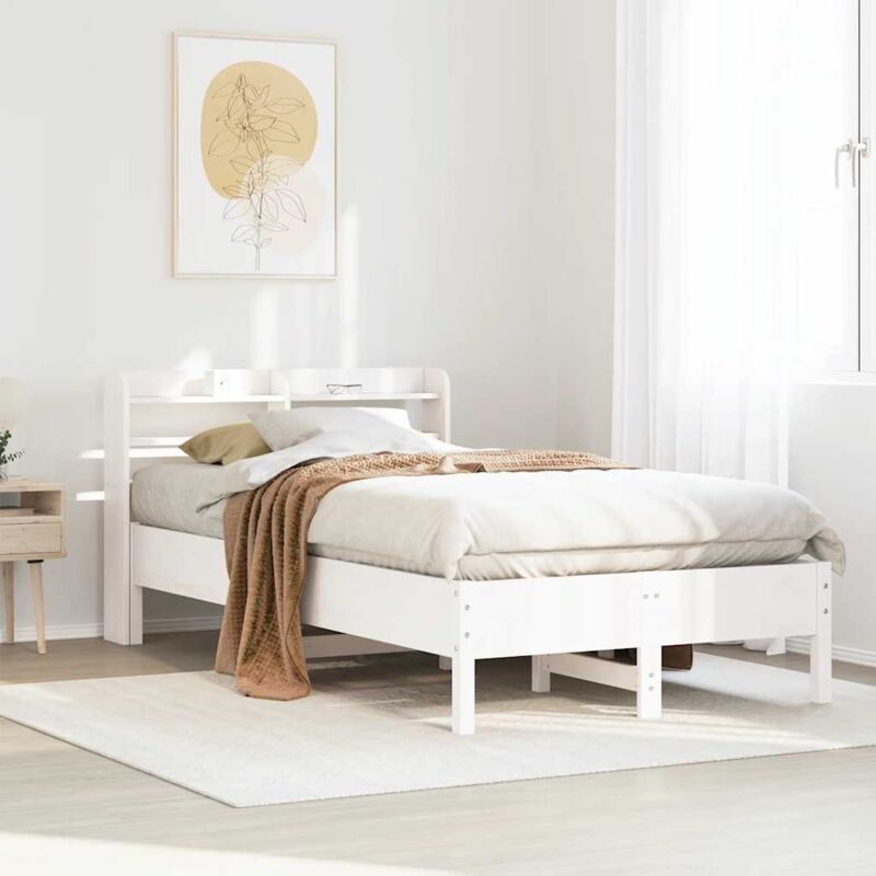 foto del prodotto vidaxl giroletto senza materasso bianco 100x200 cm legno massello pino