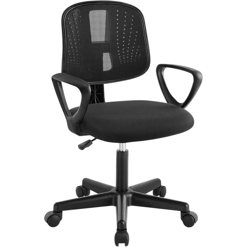 foto del prodotto klihome sedia per bambini girevole 5 ruote ufficio cameretta scrivania schienale ergonomico,nero
