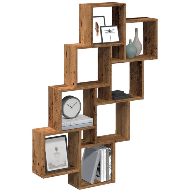 foto del prodotto mensola a muro a cubo antico 90x15x119,5 cm legno multistrato vidaxl