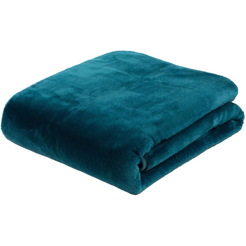 foto del prodotto g zze morbida coperta premium, sensazione cashmere, microfibra, 130 x 170 cm blu petrolio