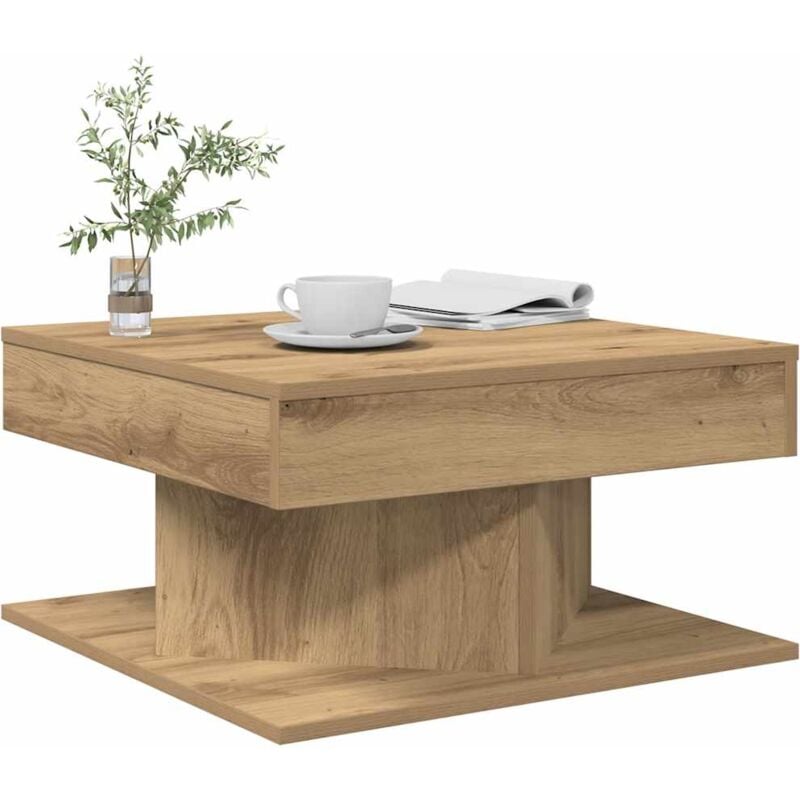 foto del prodotto vidaxl tavolino salotto rovere artigianale 55x55x30 cm in truciolato