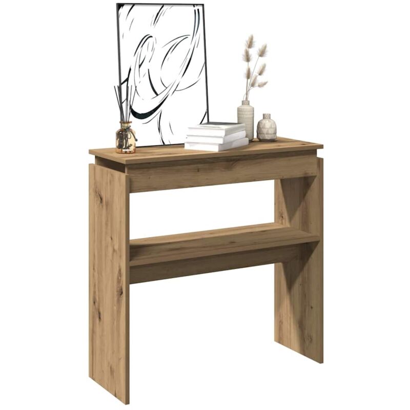 foto del prodotto vidaxl tavolo consolle rovere artigianale 102x30x80 cm in truciolato