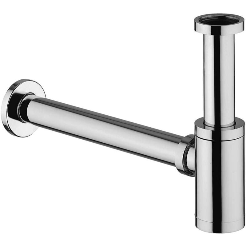 foto del prodotto 3939602 sifone universale per scarico lavandino bagno a vista in ottone cromato, telescopico e regolabile, per lavabi bagno e bidet a appoggio o