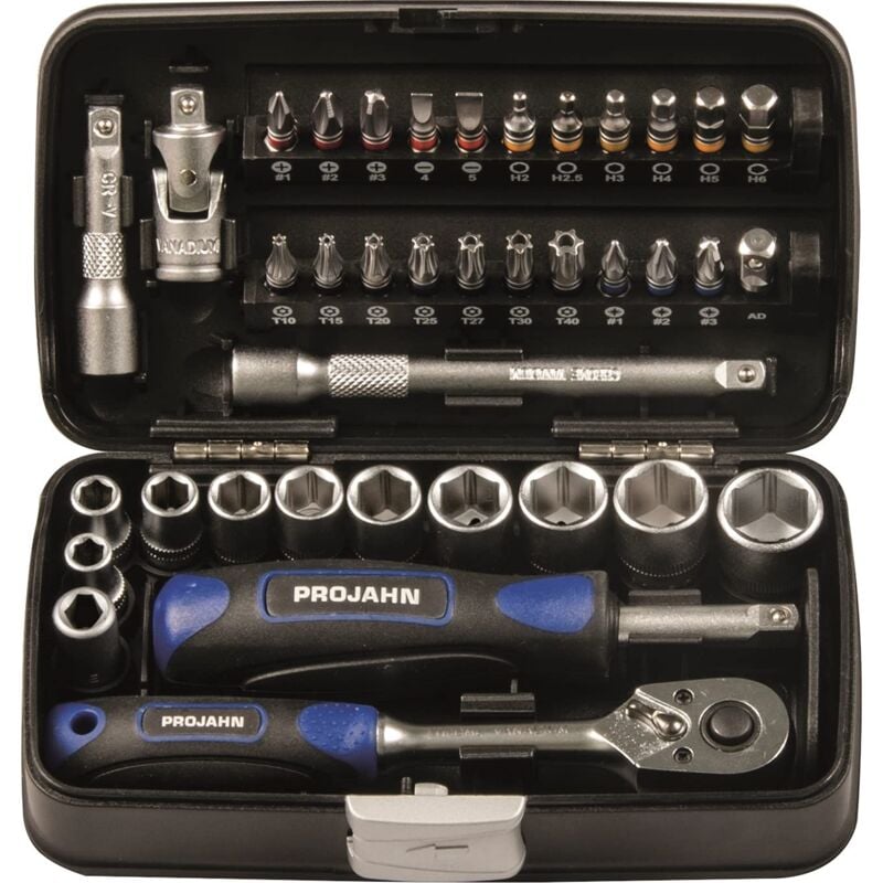 foto del prodotto 394072 chiave a bussola mini e bit box 38 pezzi 0,64 cm projahn
