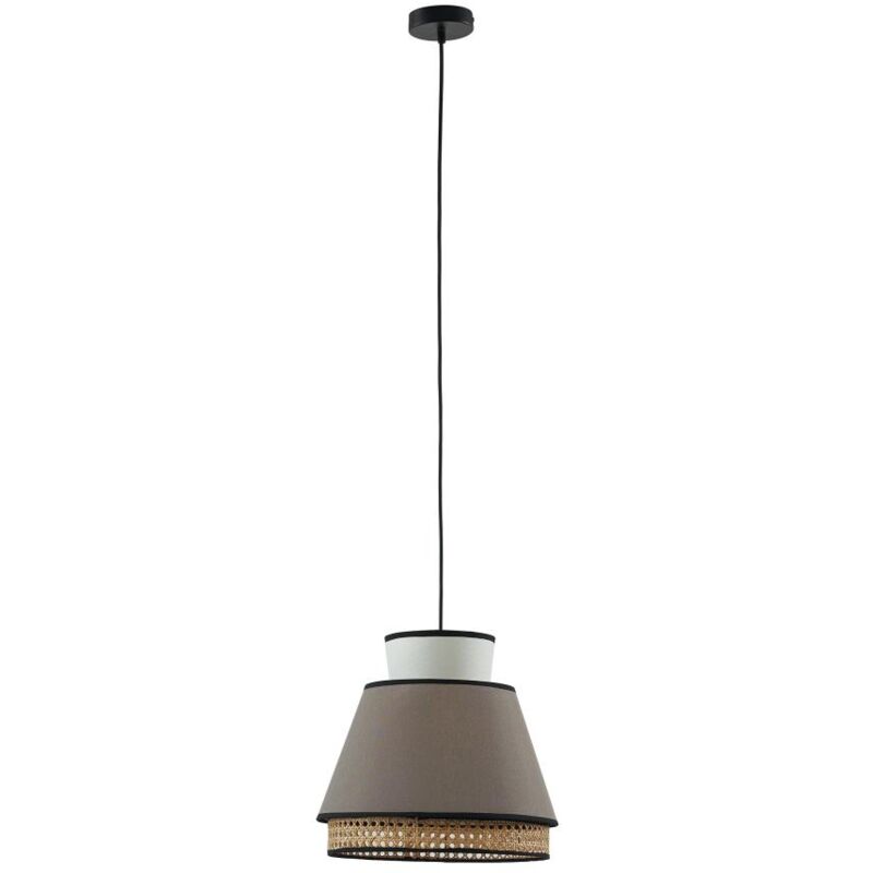 foto del prodotto vente unique lampadario d.35 x h.120 cm giunco intrecciato naturale e tortora scandinavo klaus