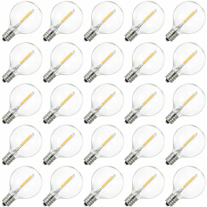 foto del prodotto ulisem lampadina led globo g40 ac230v, attacco e12, ip44 impermeabile, bianco caldo, ideale per decorazioni domestiche, feste, matrimoni.