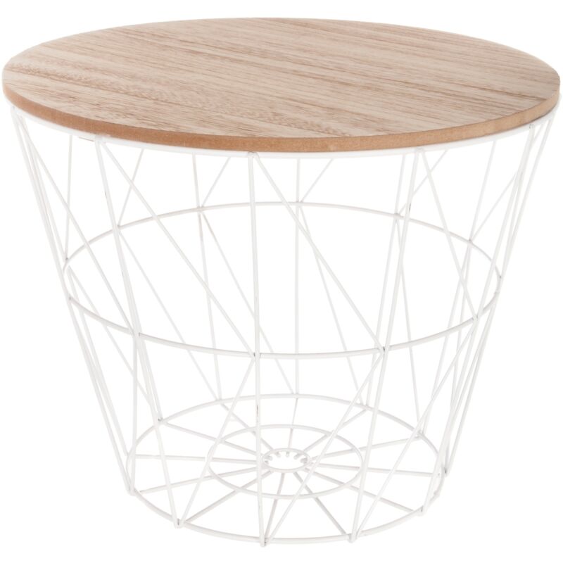 foto del prodotto well home tavolino in metallo bianco kumi 38x30,5 cm
