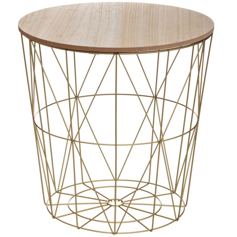 foto del prodotto well home tavolino in metallo kumi oro 40x41cm