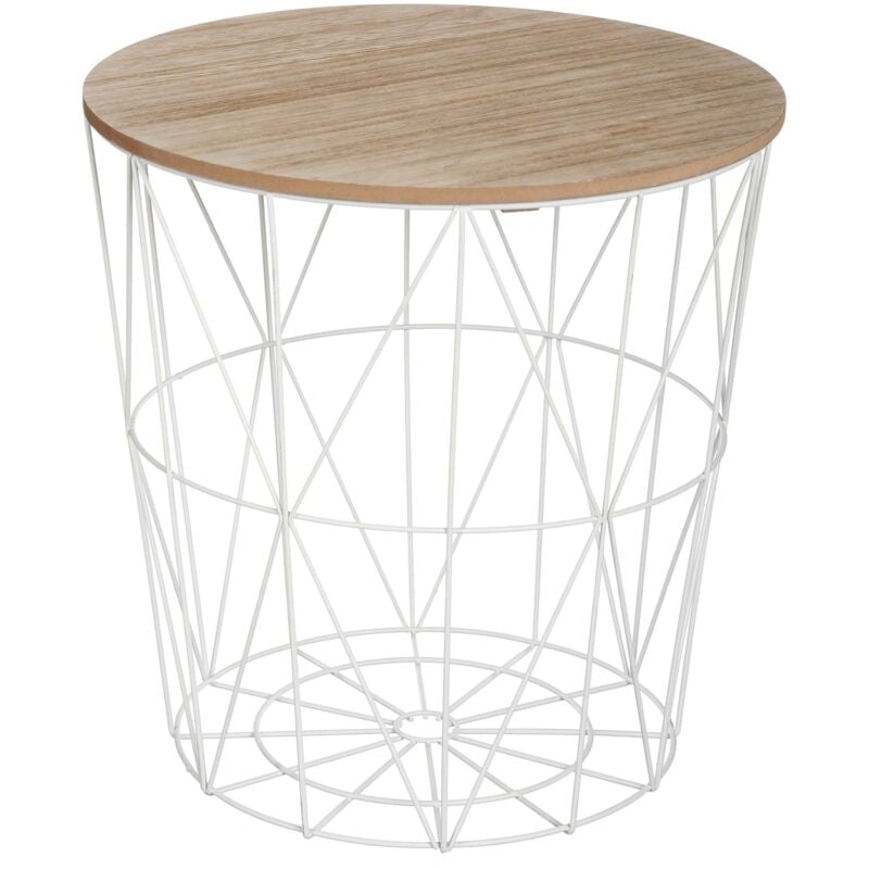 foto del prodotto tavolino well home kumi in metallo bianco 40x41cm