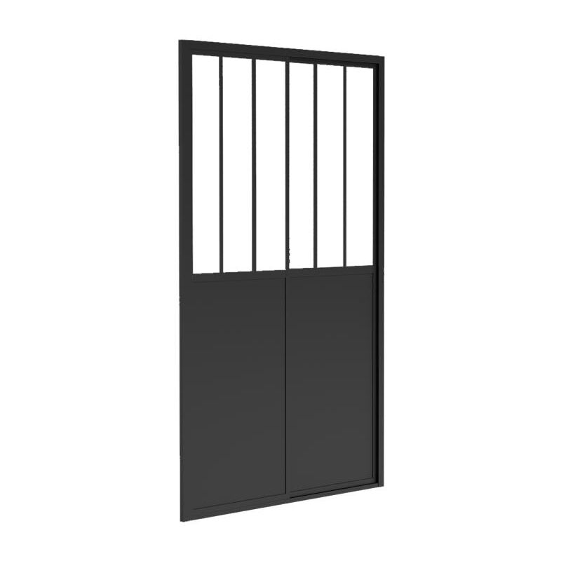 foto del prodotto porta per doccia scorrevole 100 x 195 cm nero opaco stile atelier urbanik