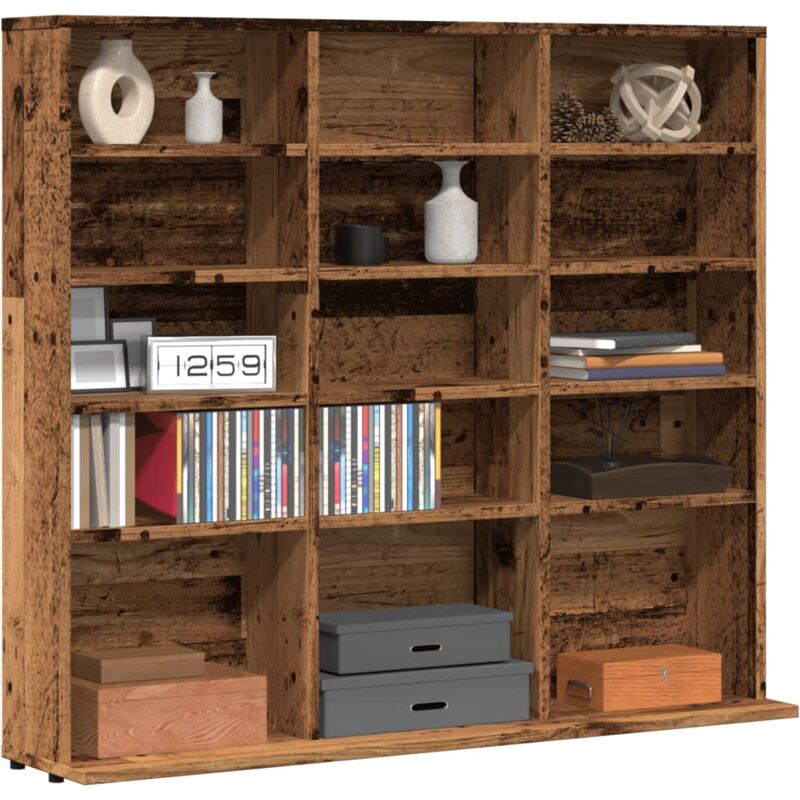 foto del prodotto vidaxl mobile porta cd legno antico 50x33x117,5 cm legno multistrato
