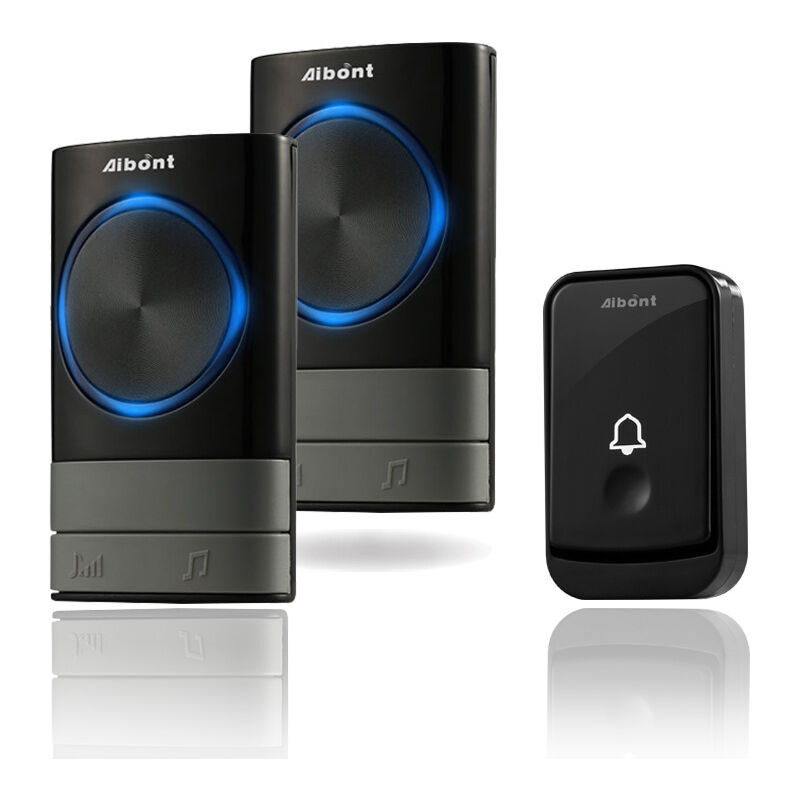 foto del prodotto fortuneville campanello senza fili, 45 melodie 5 livelli di volume e campanello senza fili impermeabile ip55, kit campanello con 300 metri, flash