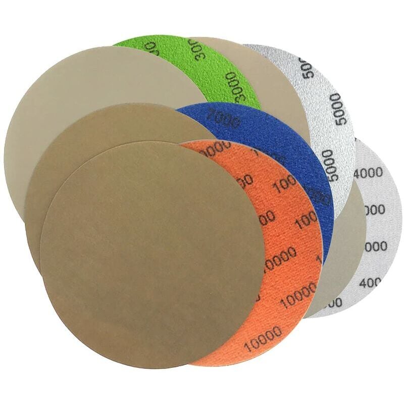foto del prodotto fortuneville confezione da 50 dischi abrasivi carta vetrata rotonda dischi abrasivi in velcro da 125 mm 3000 4000 5000 7000 10000 dischi floccanti