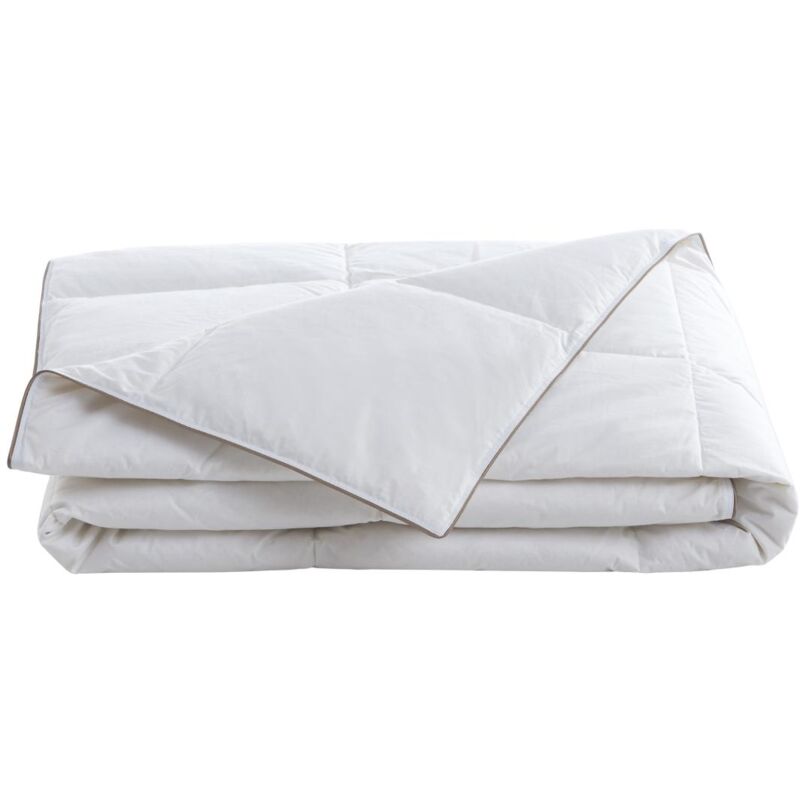 foto del prodotto piumino antiacaro rivest. 100 percalle 240x260 piuma piumino 300 g m2 bianco e tortora feath di palacio